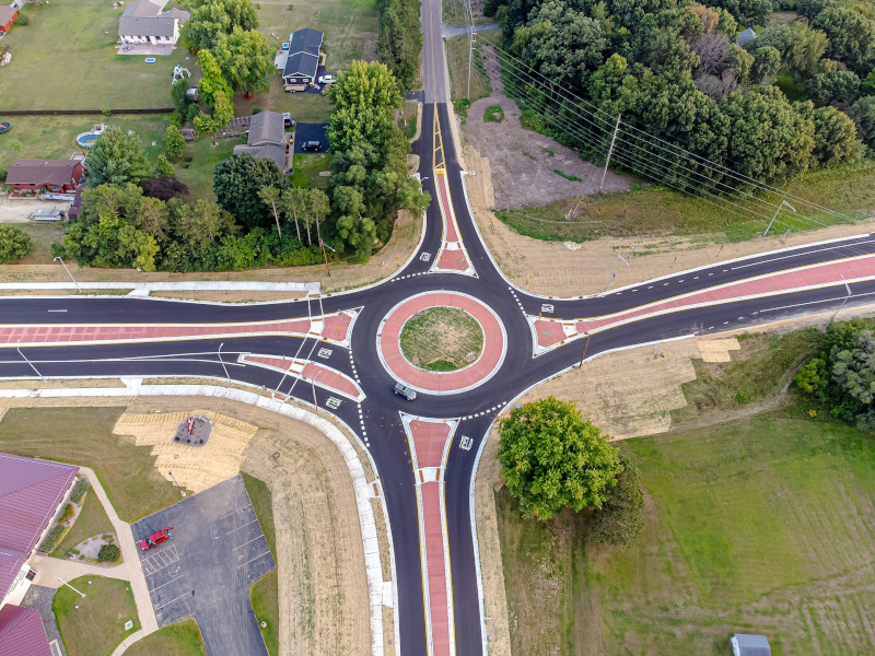 Holmen, Wisconsin roundabout by Holmen High School